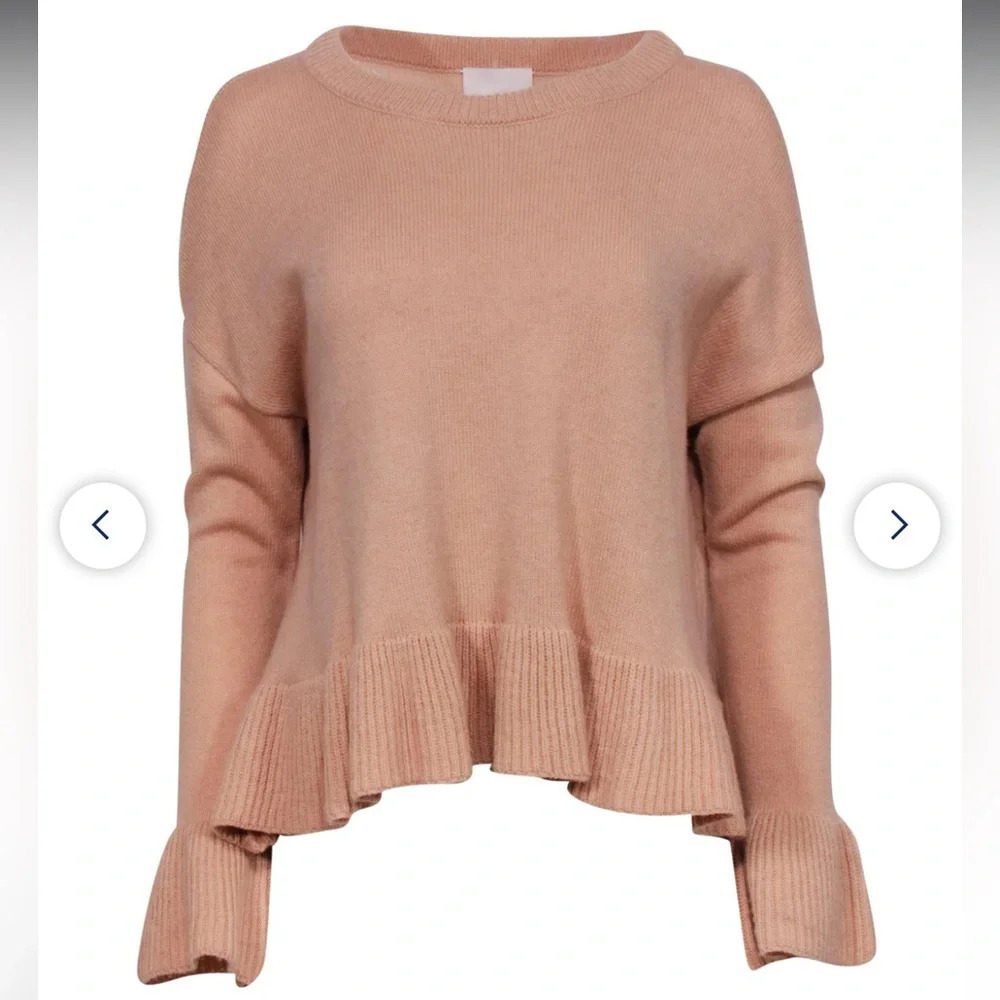 Cinq a Sept - Peach Bell Sleeve Sweater w/ Peplum Hem Size XS